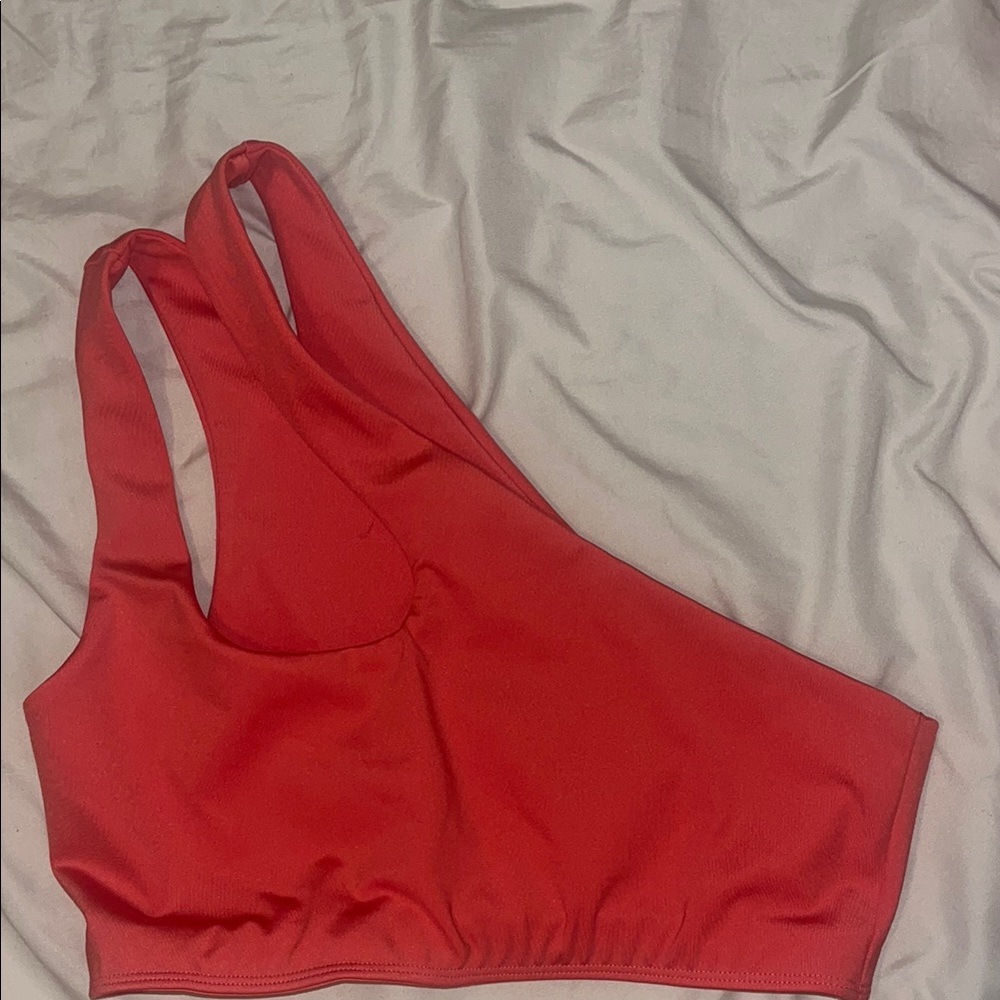 Reformation Red Asymmetrical Sports Bra